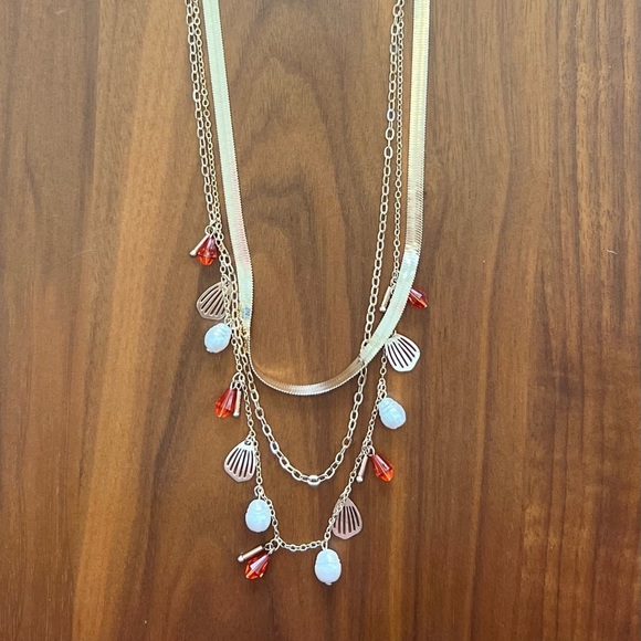 A New Day Gold and Red Layered Necklace - Picture 4 of 4